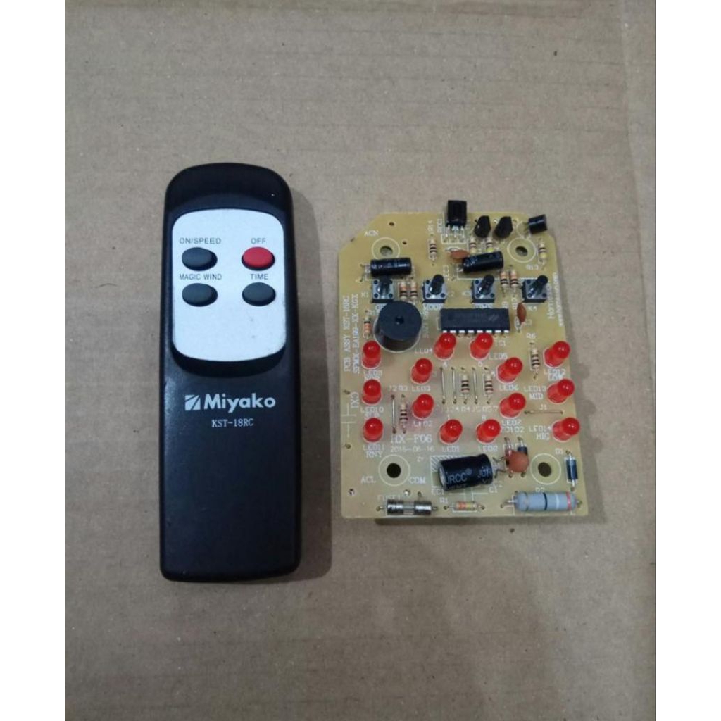 pcb dan remot kipas angin miyako kst 18rc modul kipas angin miyako