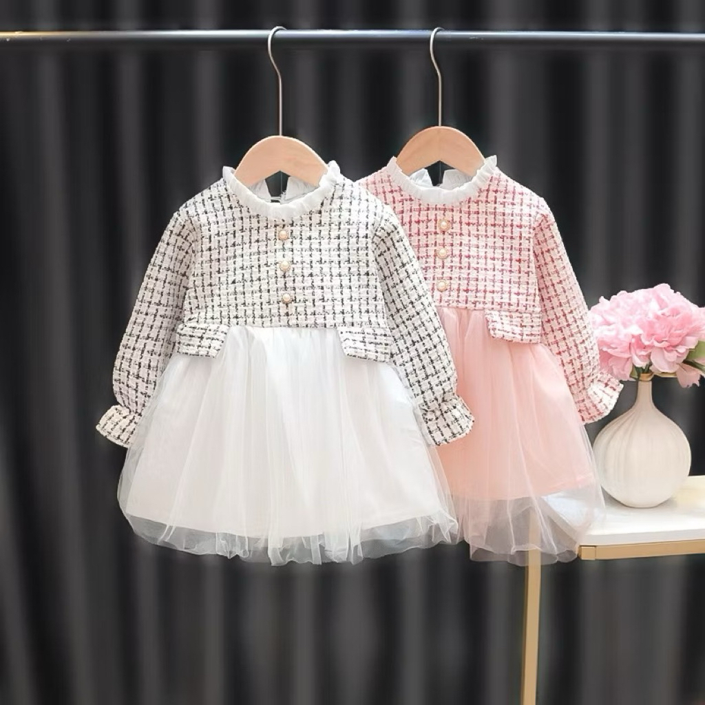 (IMPORT) DRESS ANAK STYLE KOREA | BAJU ANAK PEREMPUAN |  BAJU PESTA ANAK