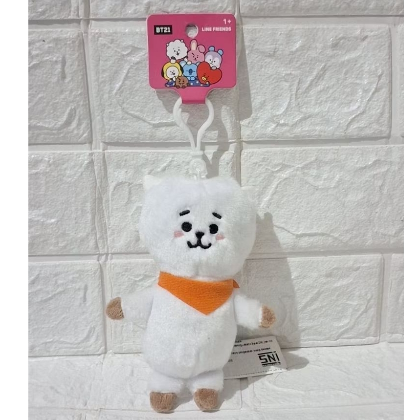 gantungan kunci bt21 bts RJ domba putih newtag original miniso ganci boneka RJ domba putih bt21