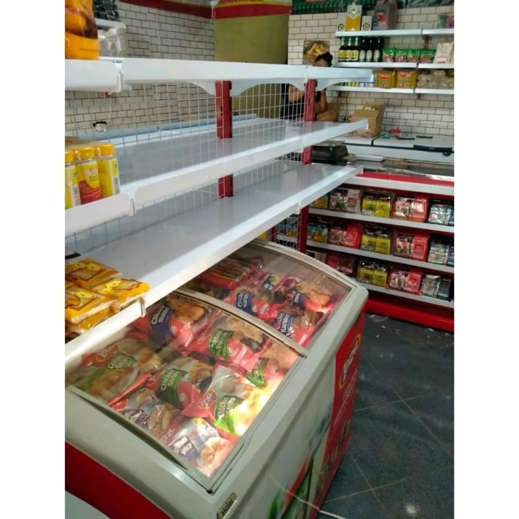 Rak Toko gondola atas freezer minimarket Supermarket double deret panjang 180cm