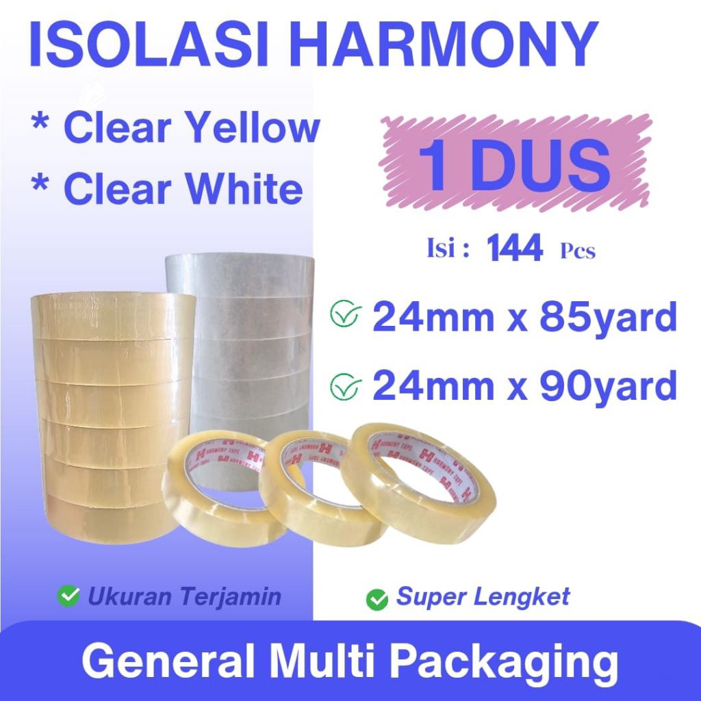 

1 Dus Isolasi Lakban 24 mm x 90 Yard isi 144 pcs Super Lengket Ukuran Terjamin