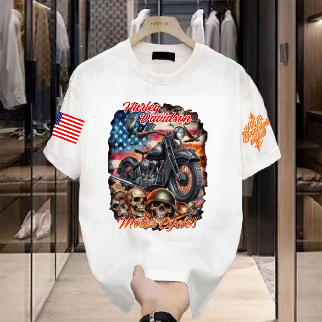 Baju Kaos Harley Davidson Katun Combad 24S Berkualitas Kaos Oblong Dewasa Keren Original / Kaos Dist