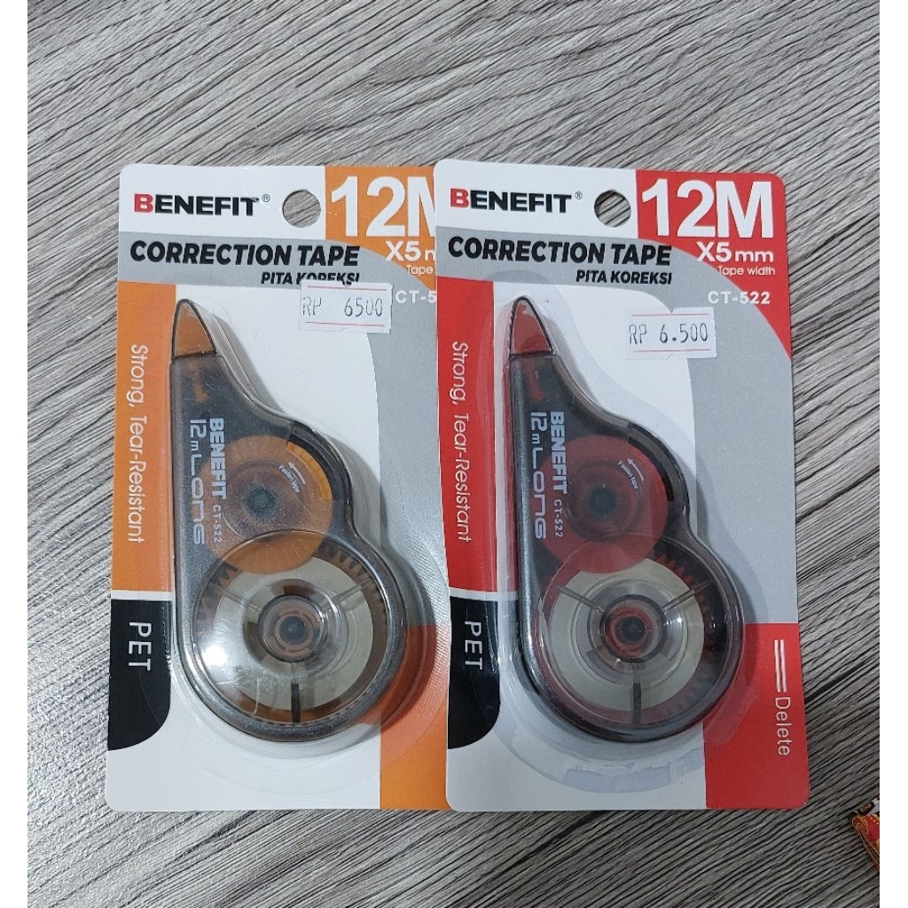 

(1 pcs ) Correction Tape , tipe X Oles Benefit Warna Warni Unik Lebar 55 mm dengan panjang 12 Meter
