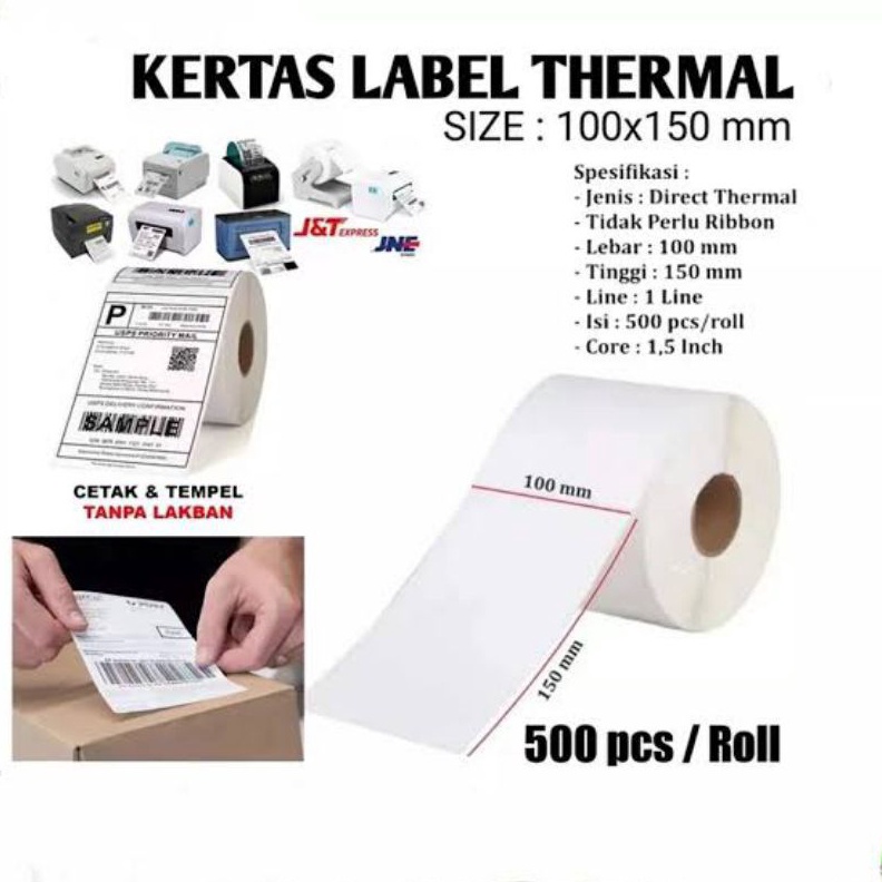 

KODE L17P Label Kertas Resi Stiker Thermal 1x15 5Pcs Roll Murah