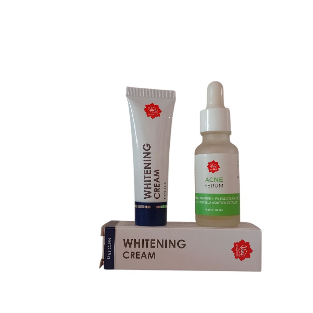 Viva Cosmetics | Paket Krim Penghilang Flek Hitam dan Noda Hitam bekas jerawat | Whitening Cream + S