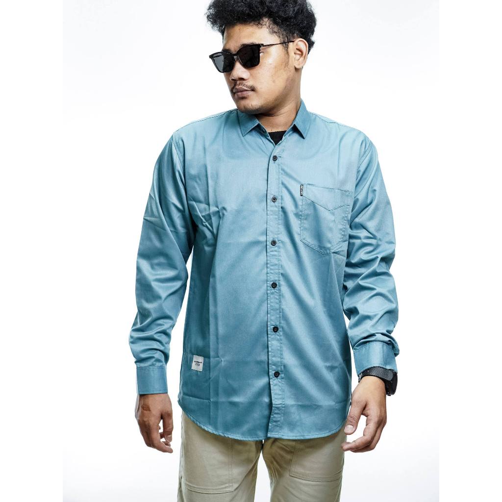 Kemeja Lengan Panjang Pria - Gloarmy - Blue