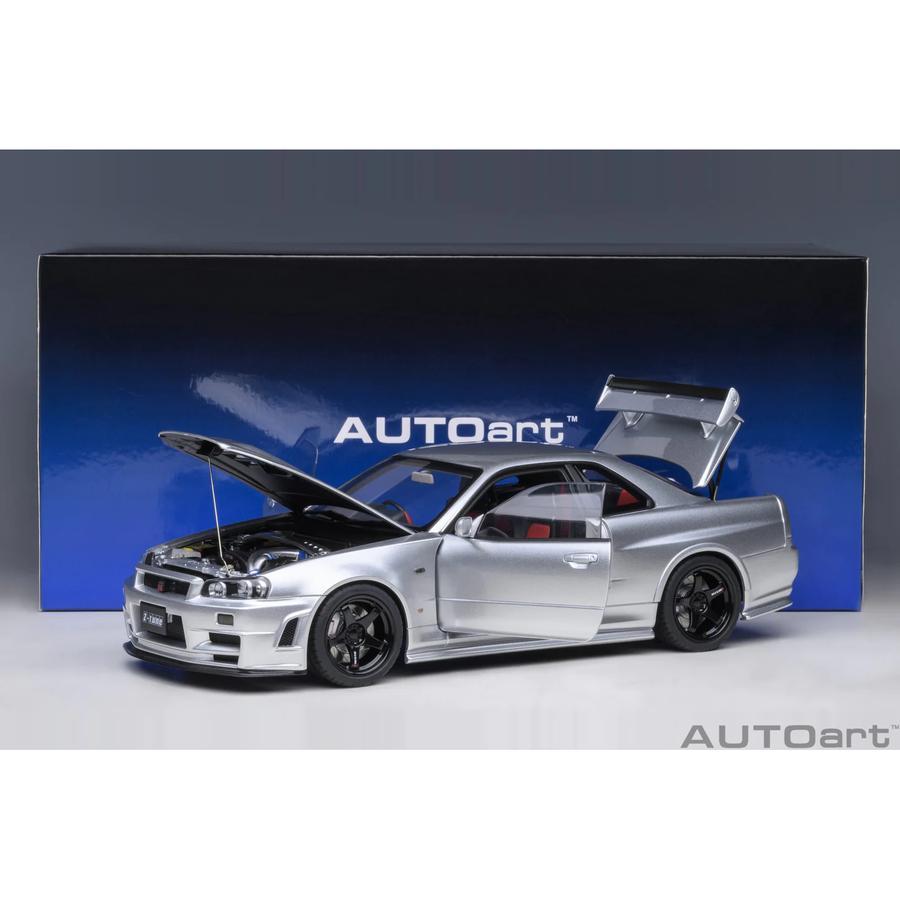 1/18 AUTOART NISSAN SKYLINE GTR R34 Z-TUNES SILVER DIECAST NO R32 R35