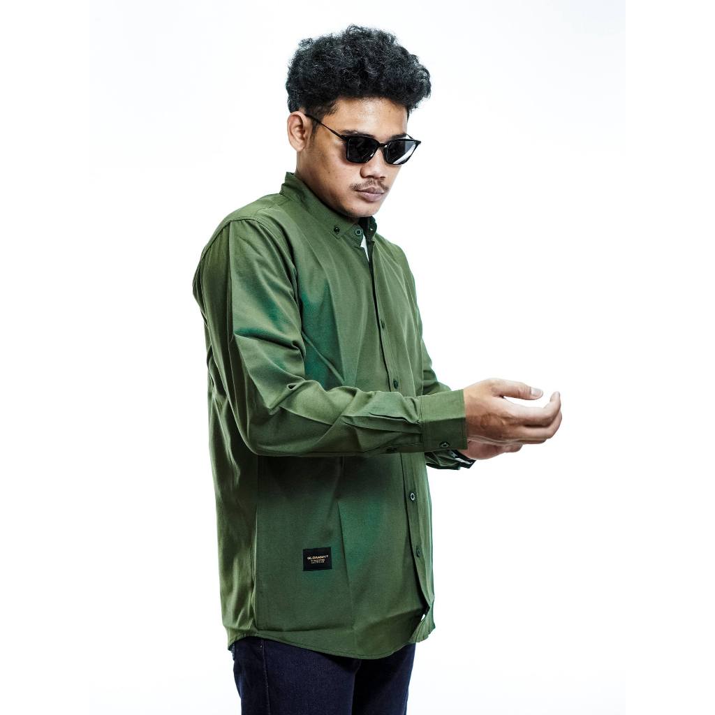 Kemeja Lengan Panjang Pria - Gloarmy - Green Army