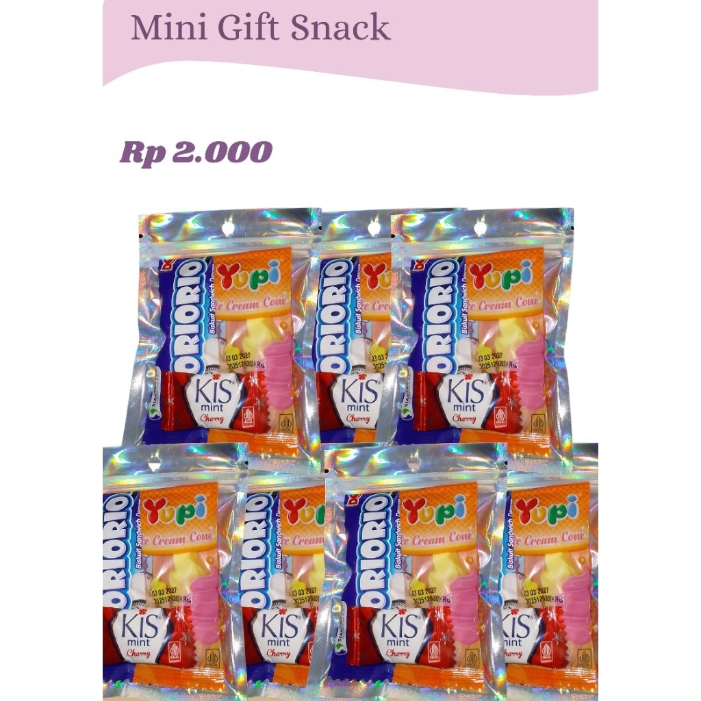 

MINI GIFT SNACK TERMURAH 2000an/gift mini untuk ulang tahun/ gift mini ultah, wisuda, dll