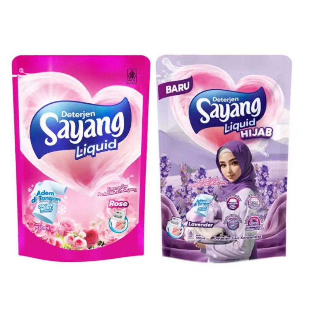 Detergen Sayang Cair 510 ml | Detergen Sayang Cair Rose | Detergen Sayang Cair Hijab Lavender | Dete