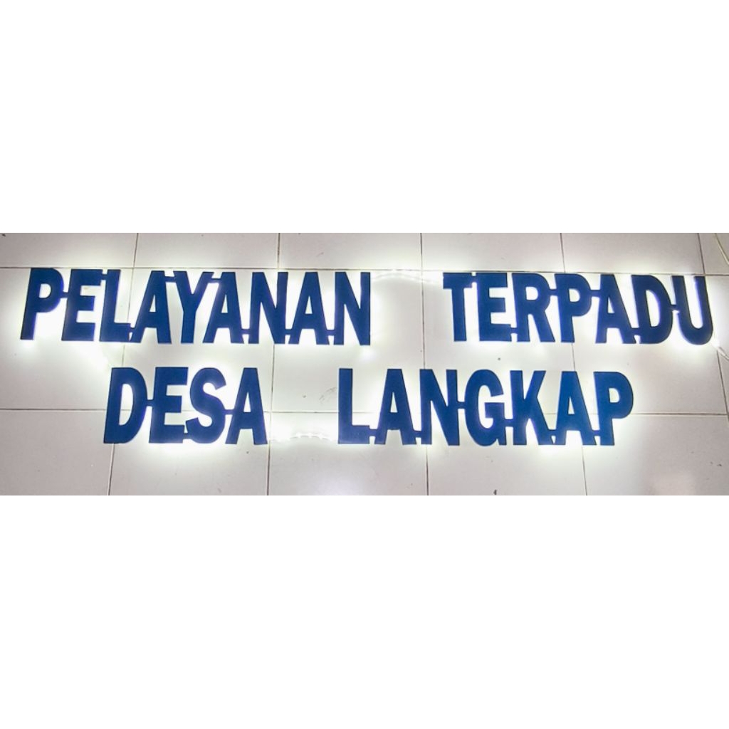 custom Huruf timbul kayu led