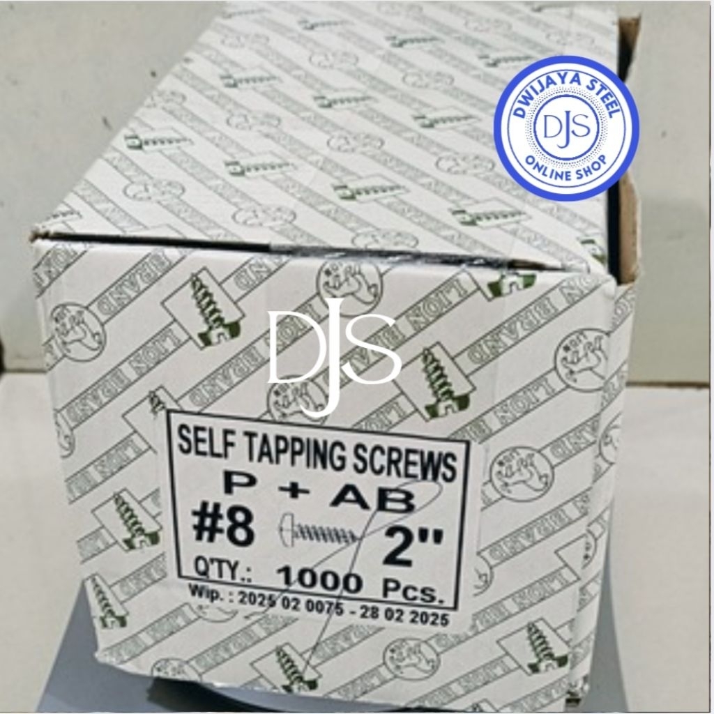 #8X2" PAB (+) 1BOX SEKRUP TAPPING PUTIH PAB 8X2" SKRUP KEPALA BULAT PH (+) PUTIH 5CM