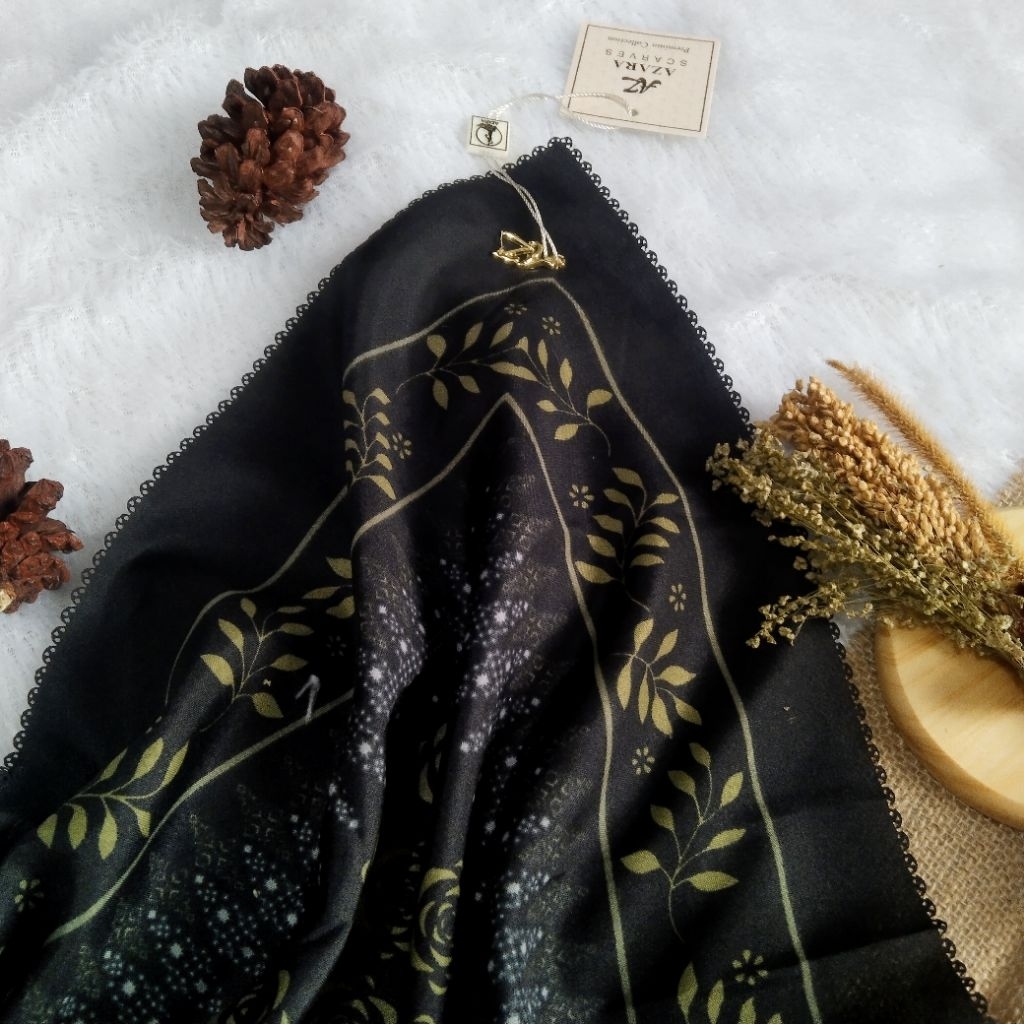 Jilbab Azara Segiempat | Azara Oskara Premium | Azara Black Edition | Jilbab Ukuran Standar | Jilbab