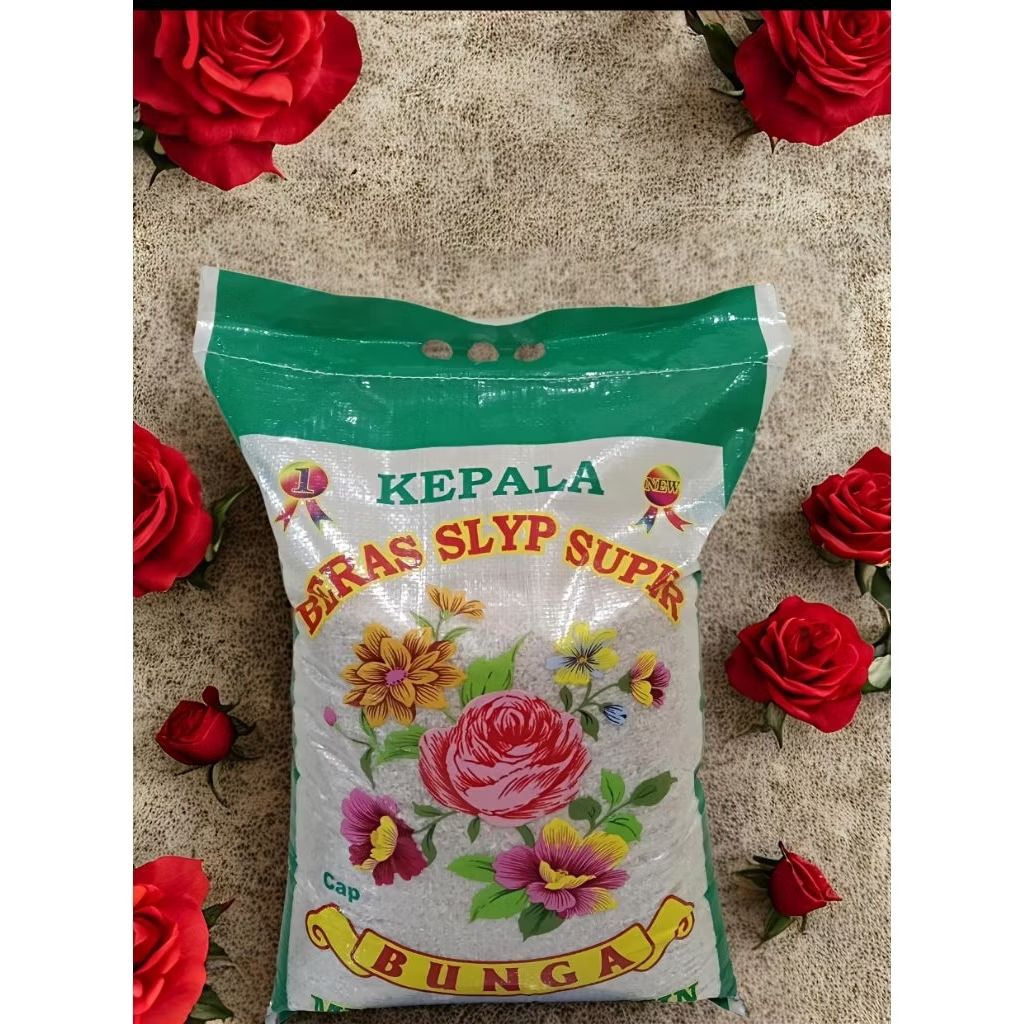 

beras cap bunga 10kg berkualitas dan bermutu tanpa campuran bahan kimia