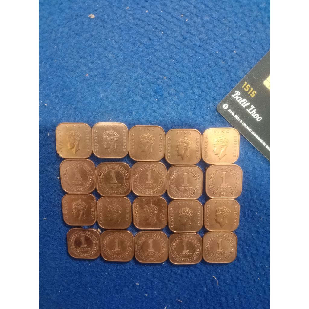 1 Cent George VI tahun 1939 # Malaya (tipe besar) sangat langka