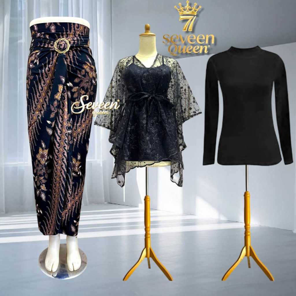 Seveen - Queen Set Lilit Batik + Outer Pita Cantik + Manset Set Lengkap Remaja Kekinian