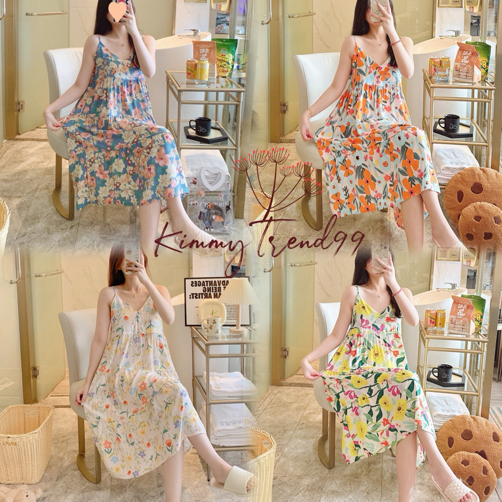 READYSTOCK MIKY daster pendek tali satu bahan rayon silk adem lucu