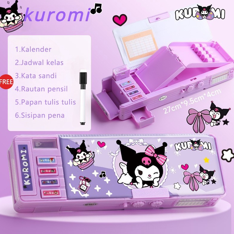 

Ready Stock Penjual LokalKotak Pensil Bahan tahan air kuromi Tempat Pensil Password Multifungsi Lapis Ganda Berkapasitas Besar Lucu Termasuk Rautan Pensil kotak alat tulis WJH