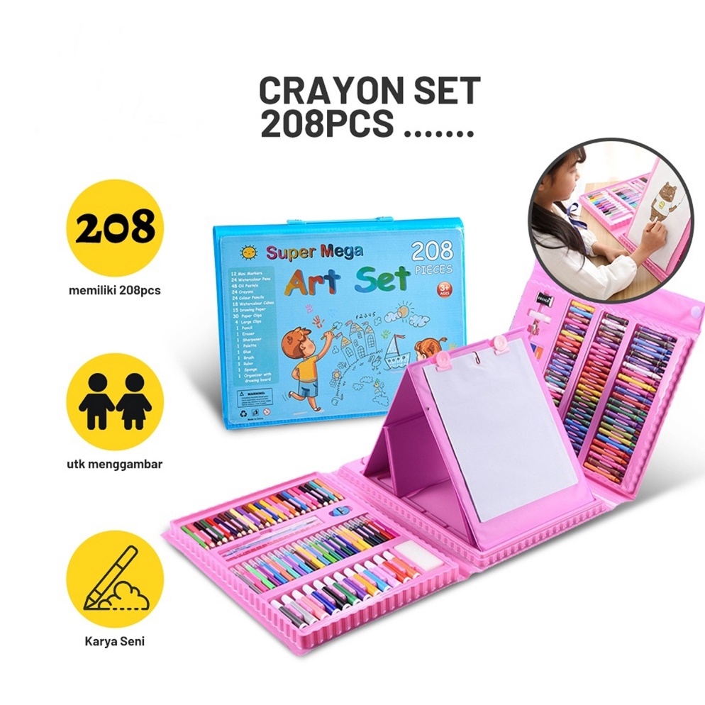 

KODE F14G Crayon Set 28 Pcs Pensil Warna Lengkap Krayon Set Alat Menggambar Mewarnai Cat Air Lukis Anak