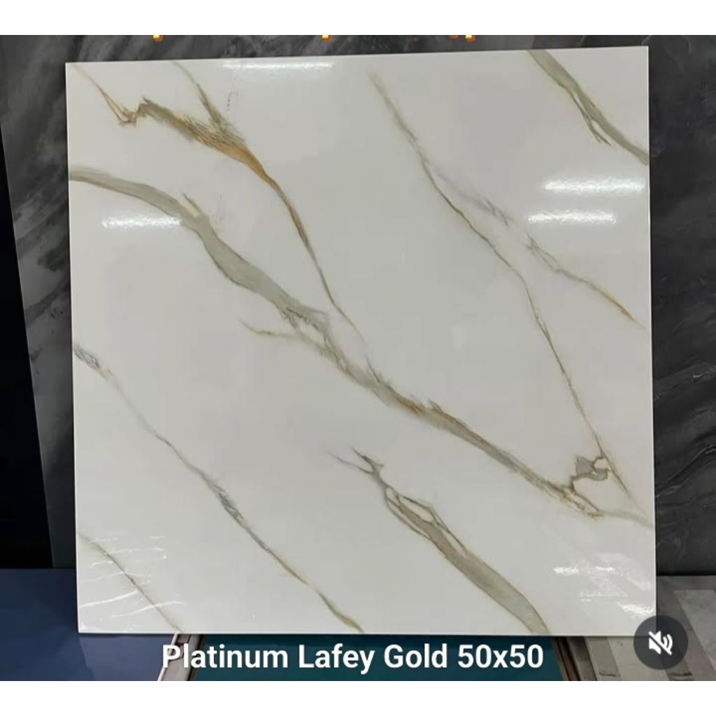 keramik 50x50 lantai putih glossy corak