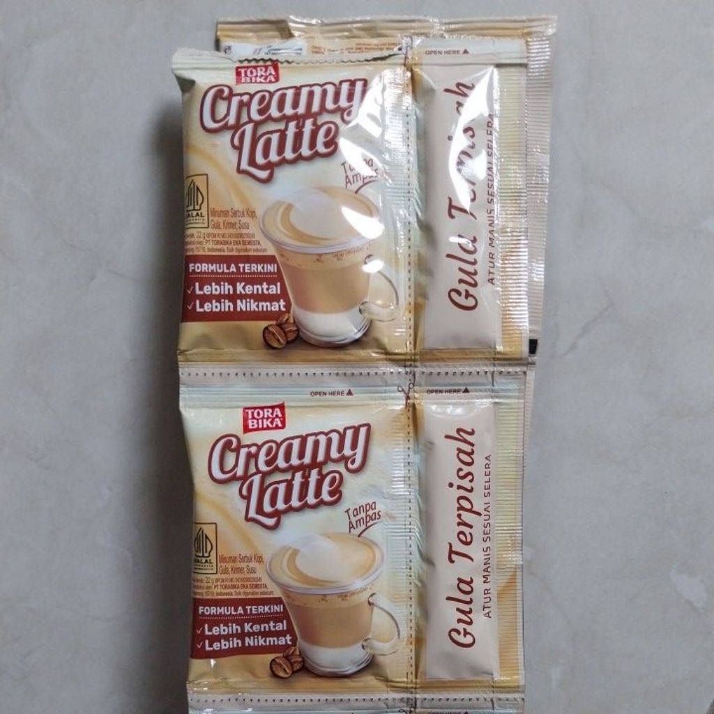 

Torabika Creamy Latte 1 renceng isi 10 sachet tanpa ampas