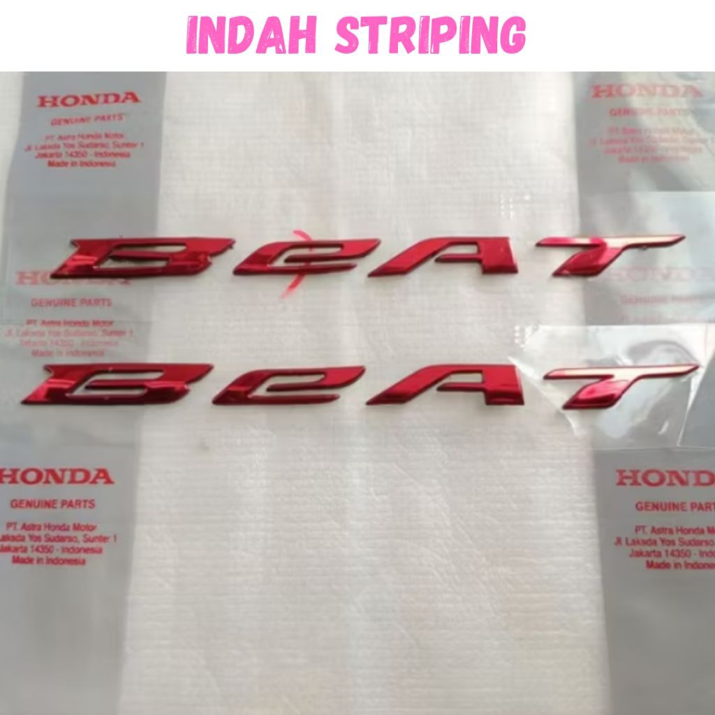 Emblem ORIGINAL  Motor Honda Beat Sepasang ( 2 pcs) Kanan Kiri  Emblem Timbul Kualitas Ori Terbaik