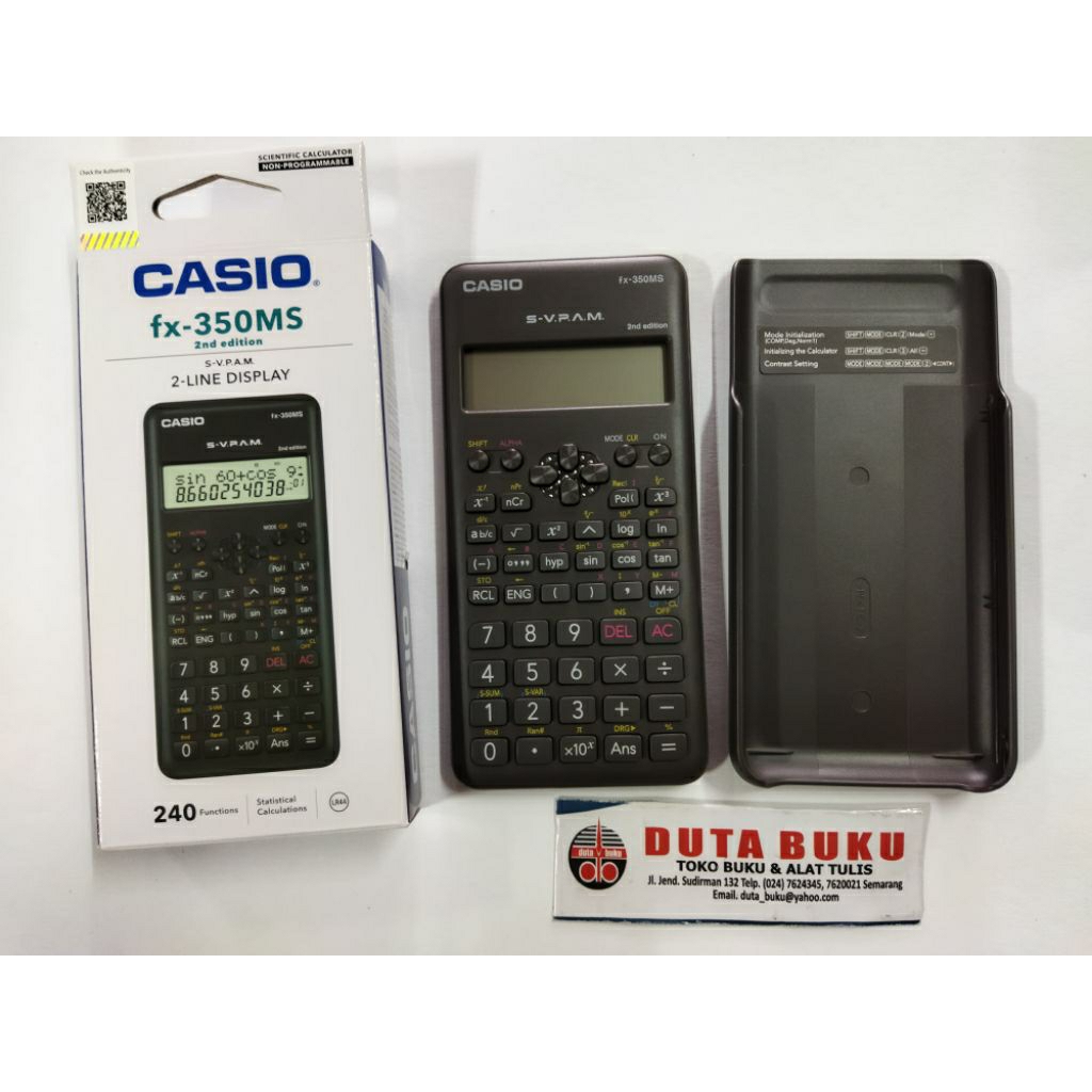

Kalkulator Calculator Scientific Ilmiah Casio FX-350MS 240 Fungsi Original