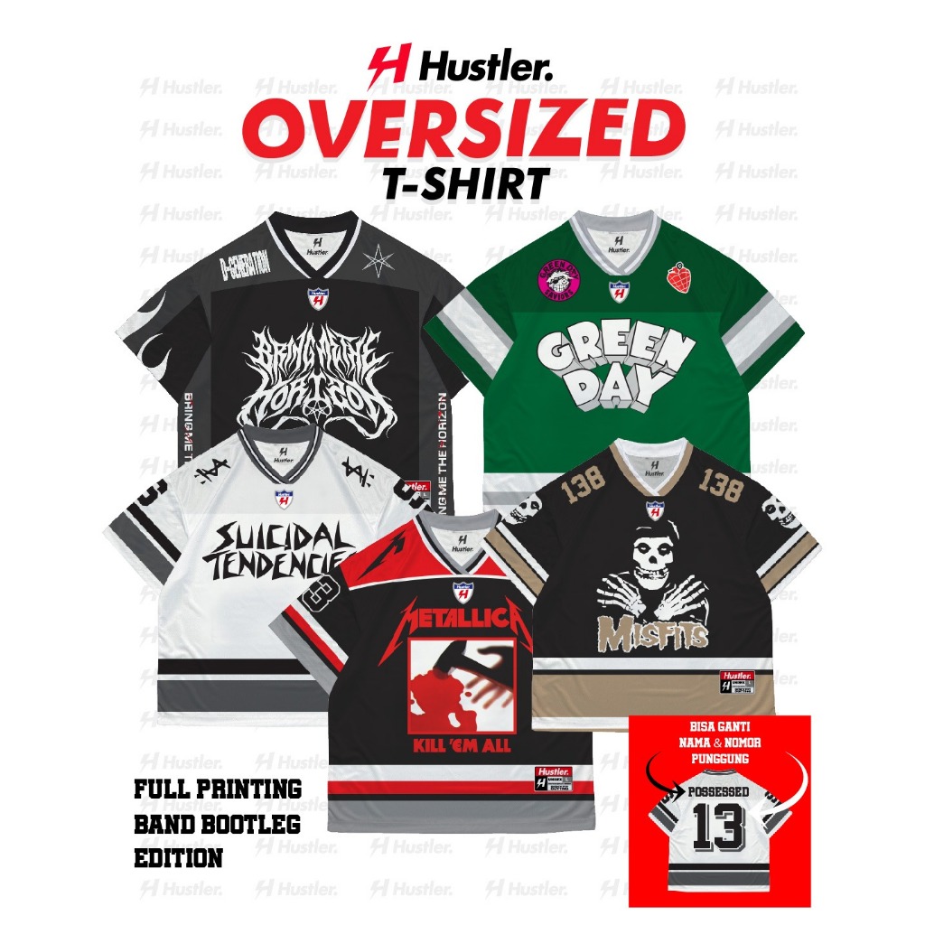 Hustler Oversized T-Shirt Band Bootleg Edition Anak