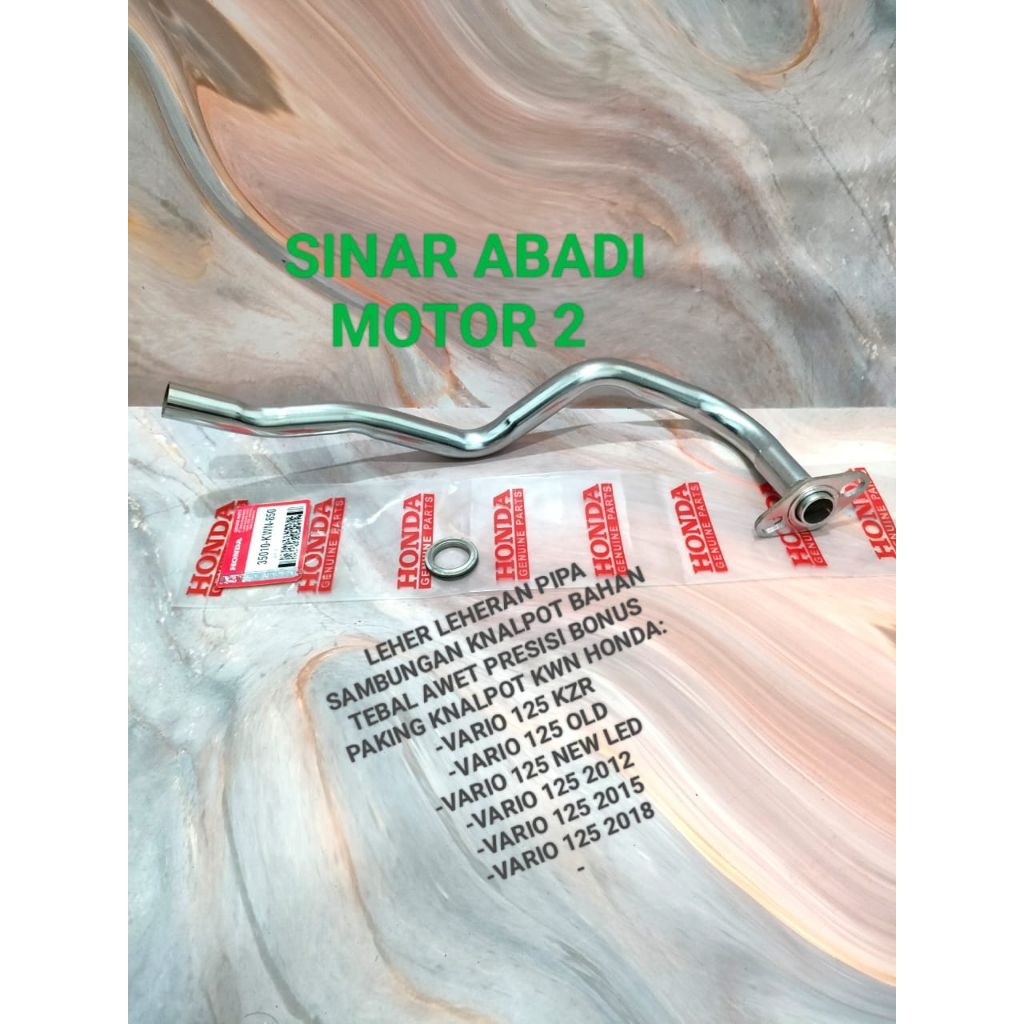 LEHER LEHERAN PIPA SAMBUNGAN KNALPOT BAHAN TEBAL AWET PRESISI BONUS PAKING KNALPOT KWN HONDA VARIO 1