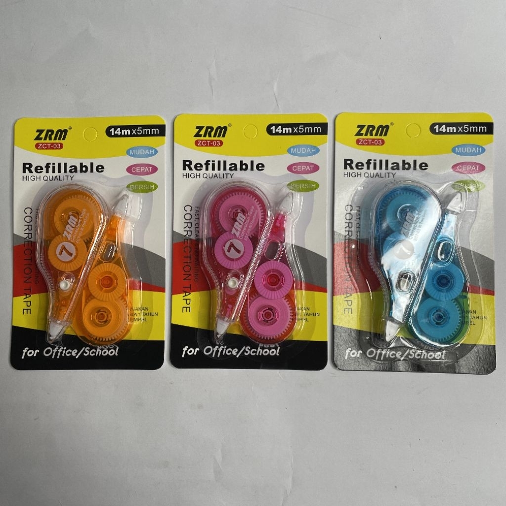 

Correction tape ZRM ZCT-03 tipe x tip x tape x pita kertas 14m