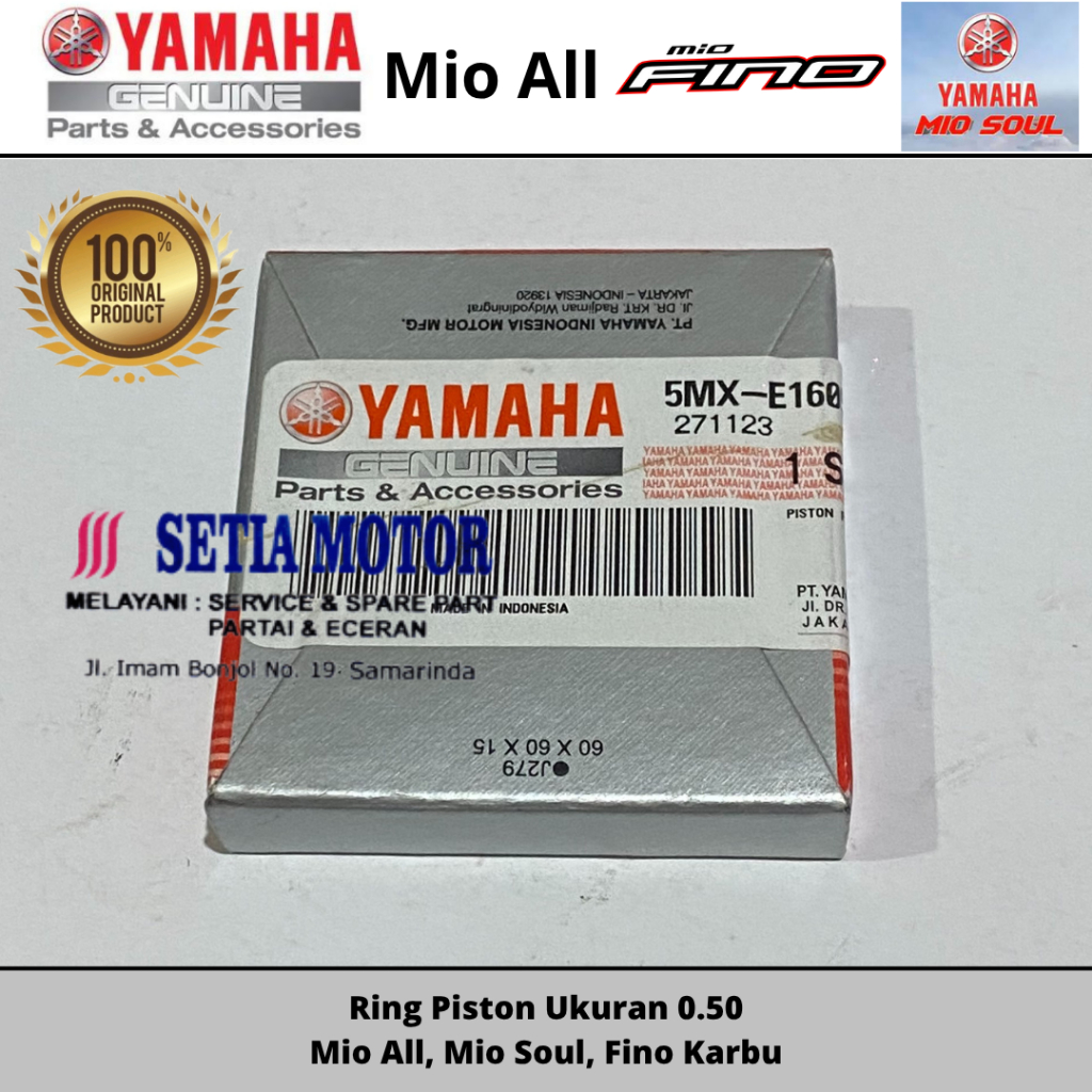Ring Piston Ukuran 0.50 Mio All, Mio Soul, Fino Karbu