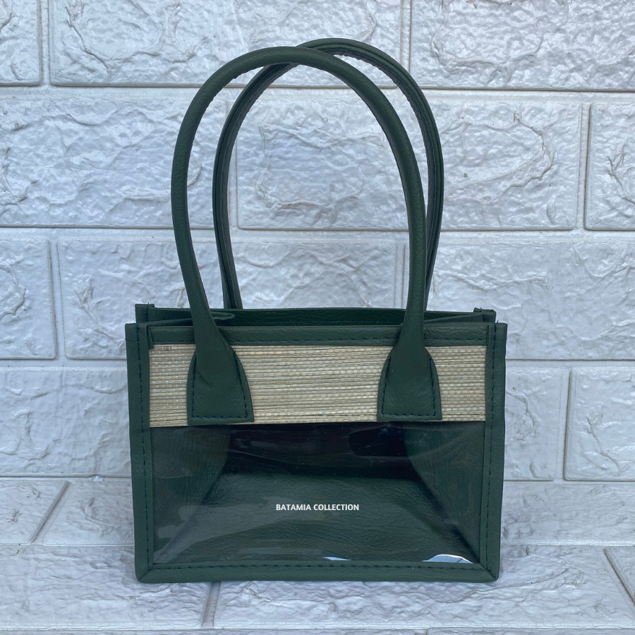 

Tas Mika Parcel (Hitam) Untuk Isi 2 Toples Silinder Tas Hampers Mendong Mika Transparan