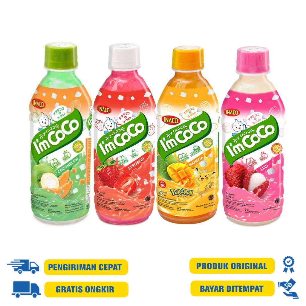 

Inaco Im Coco Jellydrink 350ML - Mangga| Leci | Strawberry | Cocomelon