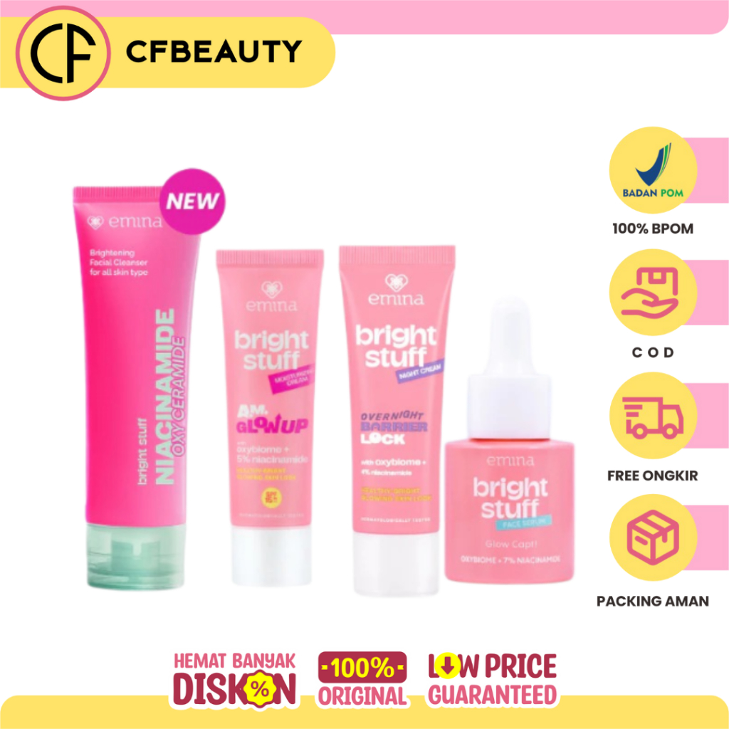 Emina Bright Stuff Face Wash 50 ml / 100 ml - Emina Bright Stuff Face Serum 30 ml - Emina Bright Stu