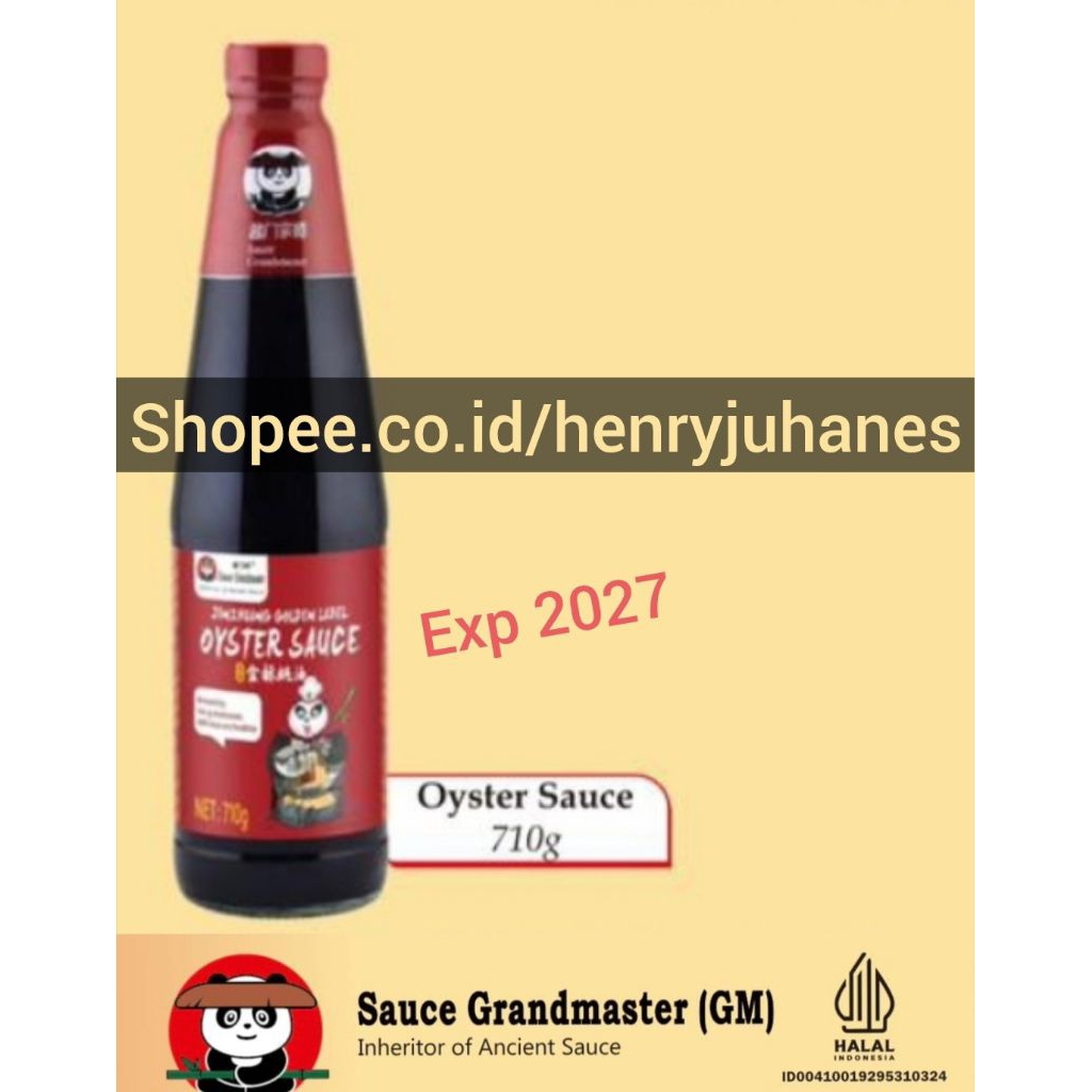 

710 gram ( Besar) saos tiram / oyster sauce / hau iu golden panda grand master label halal bukan lee kum kee