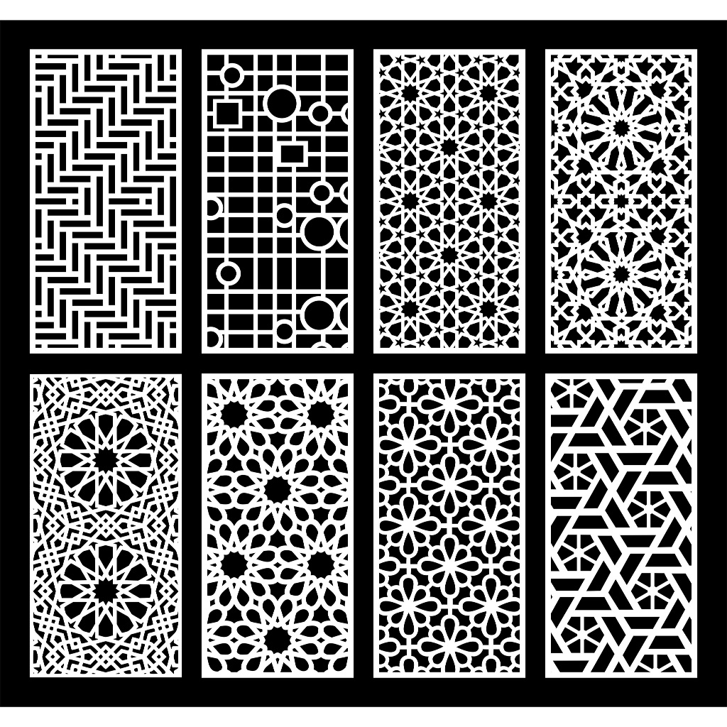 PARTISI PAGAR MINIMALIS | KRAWANGAN PVC FOAM BIARD UKURAN 80CM X 40CM | ORNAMEN UKIR LASER CUTTING