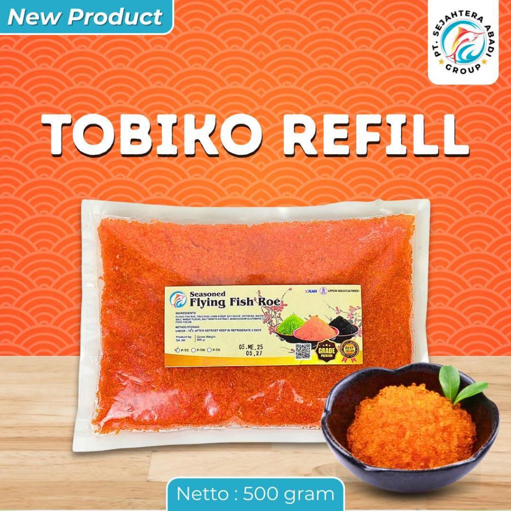 

tobiko orange grade a500gr kemasan reafil