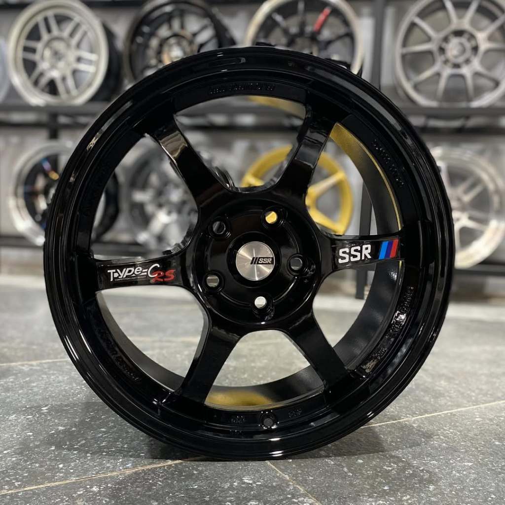 Velg SSR Type C Ring 17 Lebar 8 Et 40 Pcd 5x114 Warna Gloss Black | Velg R15 | Velg Mobil | Velg Rac