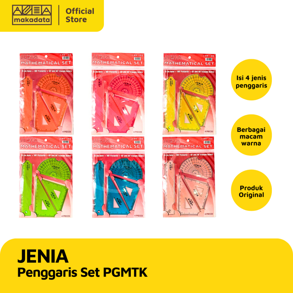 

PENGGARIS SET MATEMATIKA JENIA J99-05 PGMTK MURAH