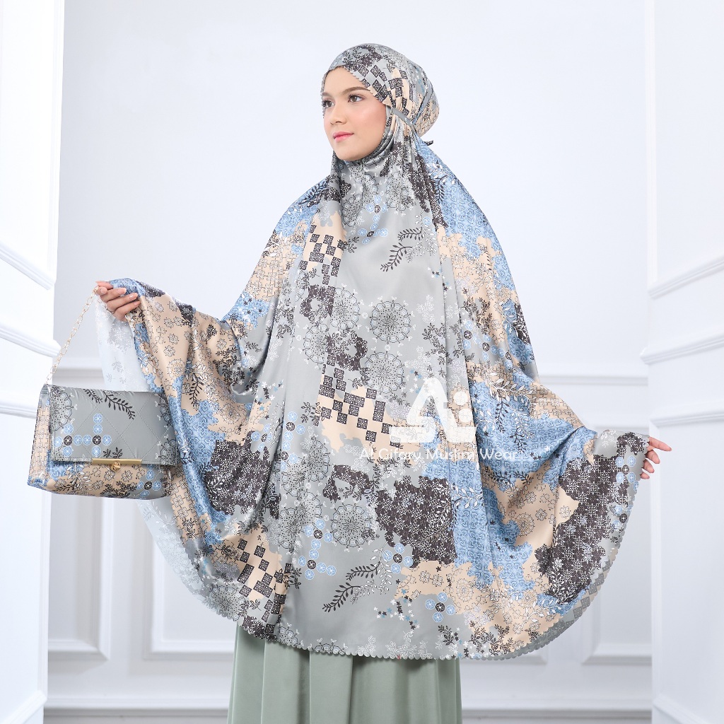 Mukena Dewasa Motif 2in1 Armani Silk Set Sajadah