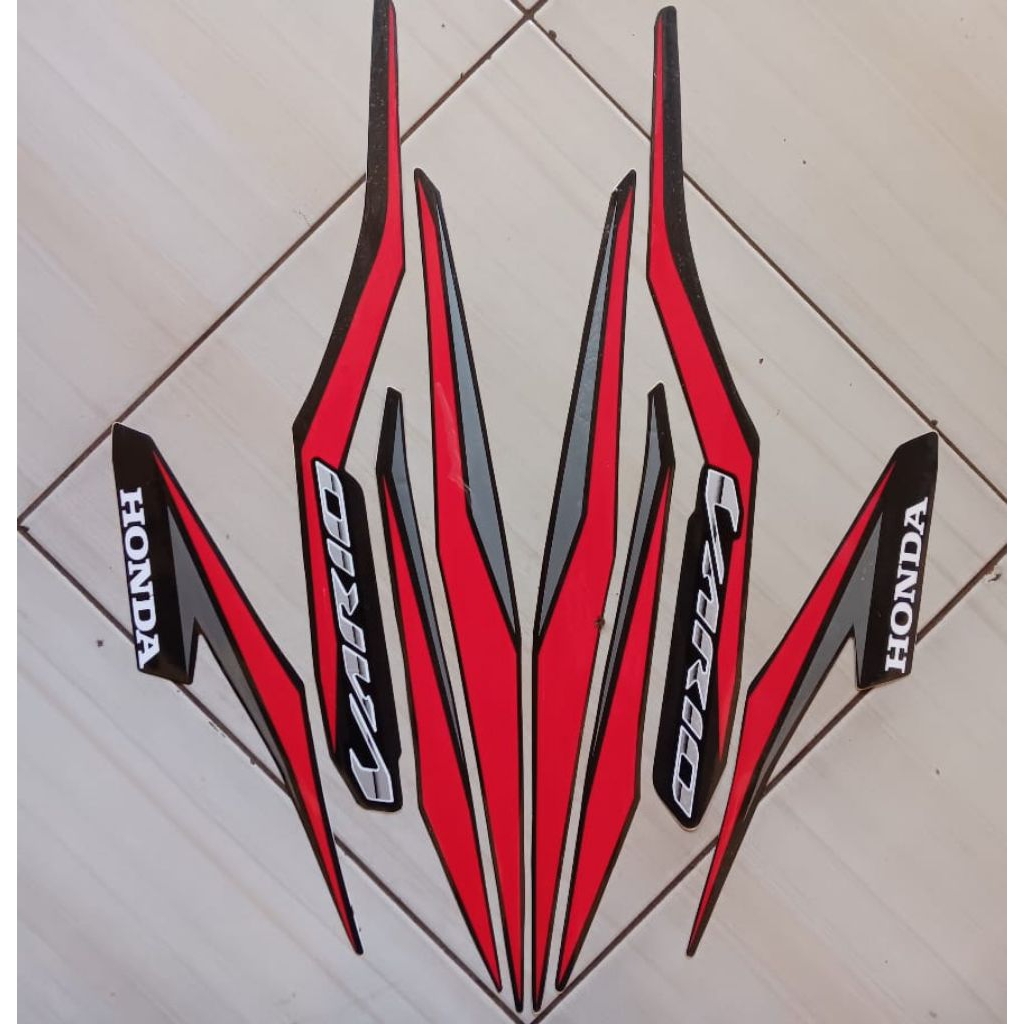 stiker striping skotlet lis body motor honda vario cbs 125 tahun 2018 standar pabrik warna hitam