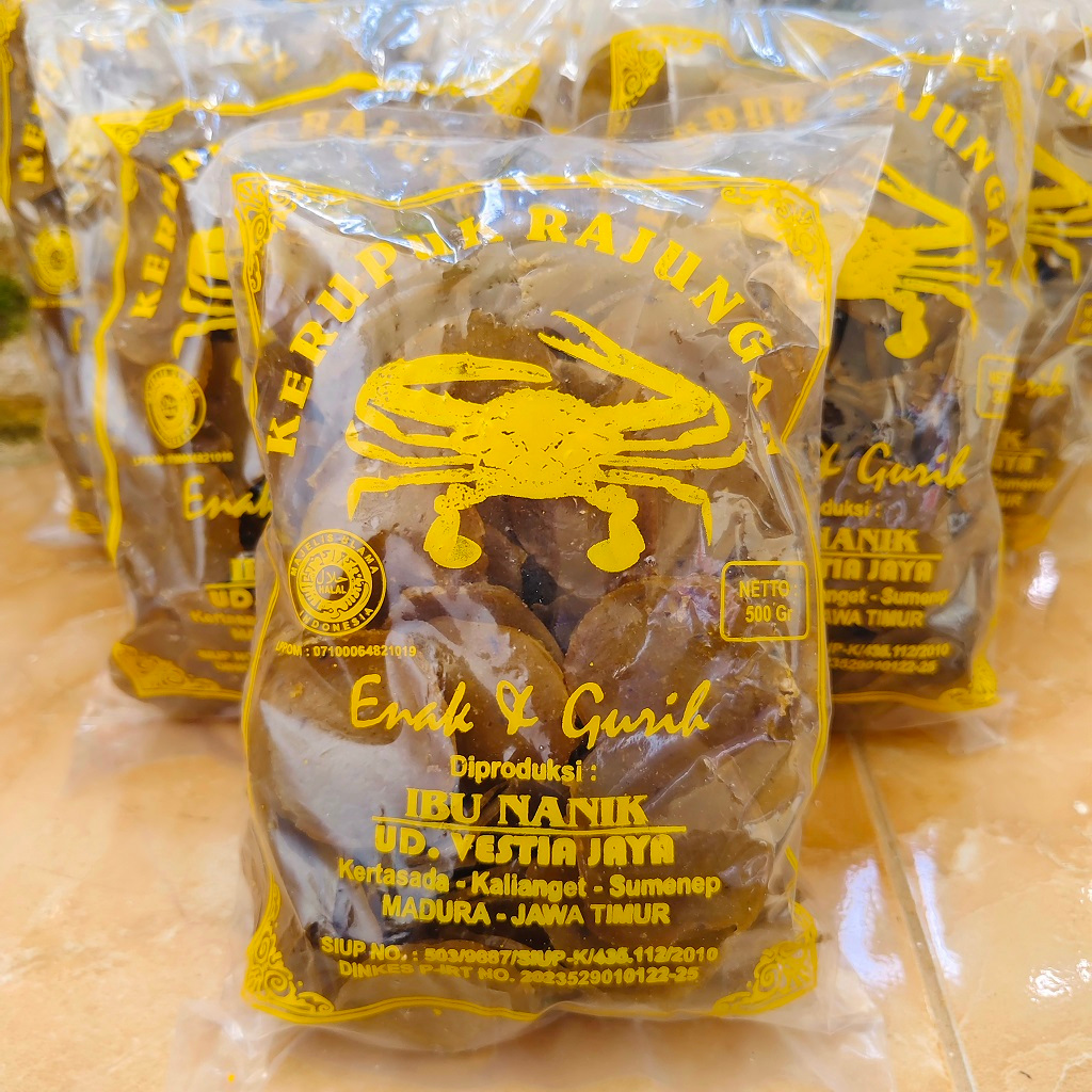 

Kerupuk Rajungan Krupuk Puli Rasa Kepiting Rajungan Asli Camilan Seafood Mentah Khas Madura
