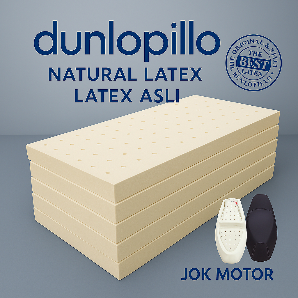 Latex Premium Jok Motor dan Mobil 40x80x2,5cm Natural Latex Dunlopillo