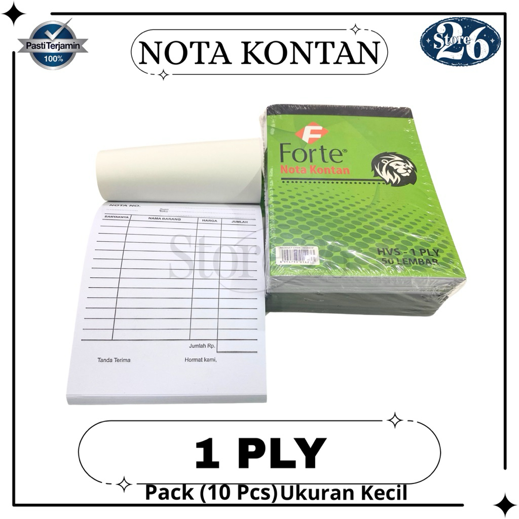 

Nota Kecil 1 Play ply 50 Lembar Forte (Pack)