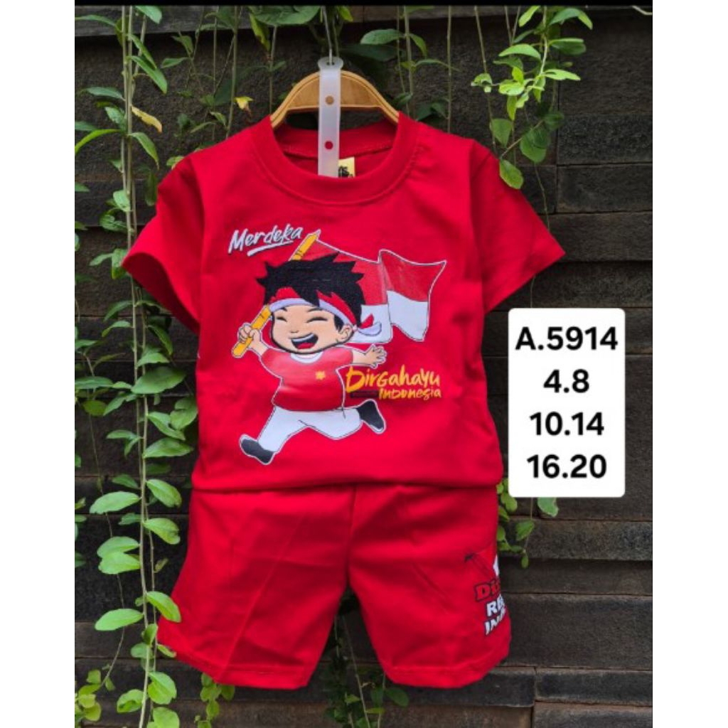 stelan anak laki-laki lengkong jaya untuk usia 1 sampai 10 tahun/ stelan anak gambar kemerdekaan usi