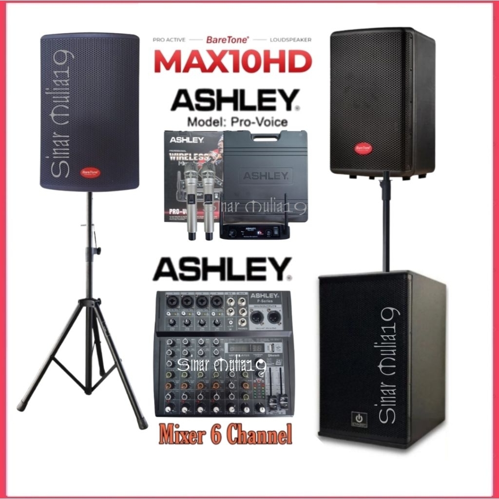 Paket Sound System Karaoke Speaker Active BareTone MAX10HD Subwoofer Active 12 Inch Crimson CR-1288X