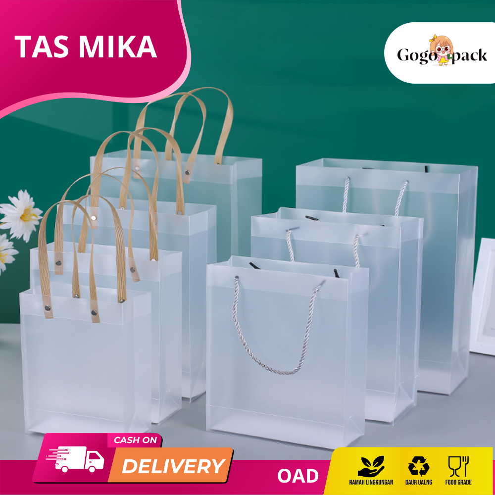 

Totebag doff Tali Coklat | Tas Mika PVC Doff Buram | Tote Bag Kantong Souvenir Tas Kado / Tas plastik Tali Serat / Totebag | AC11 - AC13