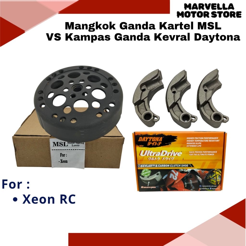 Kampas Ganda Daytona Mangkok Ganda Kartel Silang MSL Xeon RC
