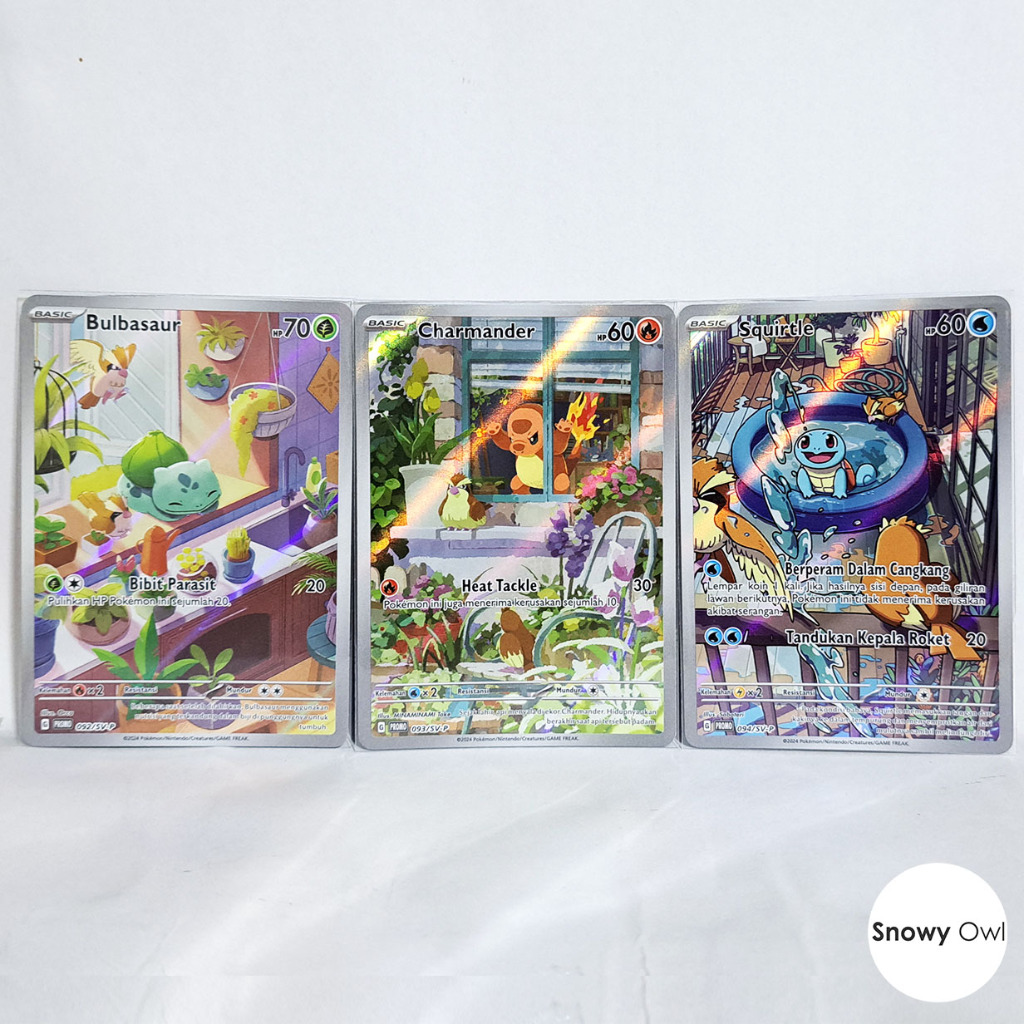 Charmander 093/SV-P AR & Squirtle 094/SV-P AR & Bulbasaur 092/SV-P AR Trio Kanto Harta Berkilau Shin