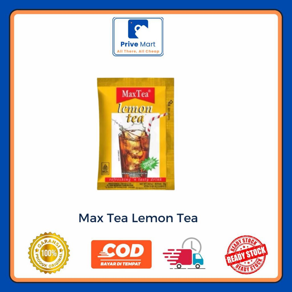 

MaxTea Lemon Tea/Minuman Serbuk Teh Instan Rasa Lemon - 25g x 10pcs Prive Mart